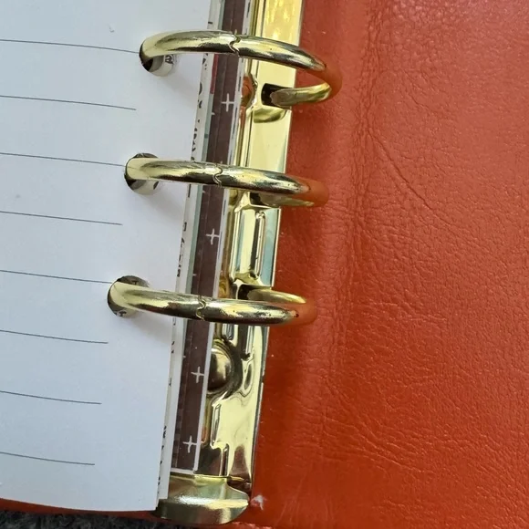 Vibrant Orange Leather Journal with Gold Rings - Picture 15 of 16